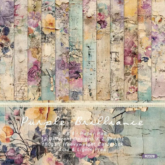 Vintage Floral Scrapbook Paper Pad Flower Patterned Paper 6×6,24 Sheets Single-Sided Scrapbooking CardStock Papers Pad for Holiday Cardmaking DIY Origami Journaling. - Crafty Corner