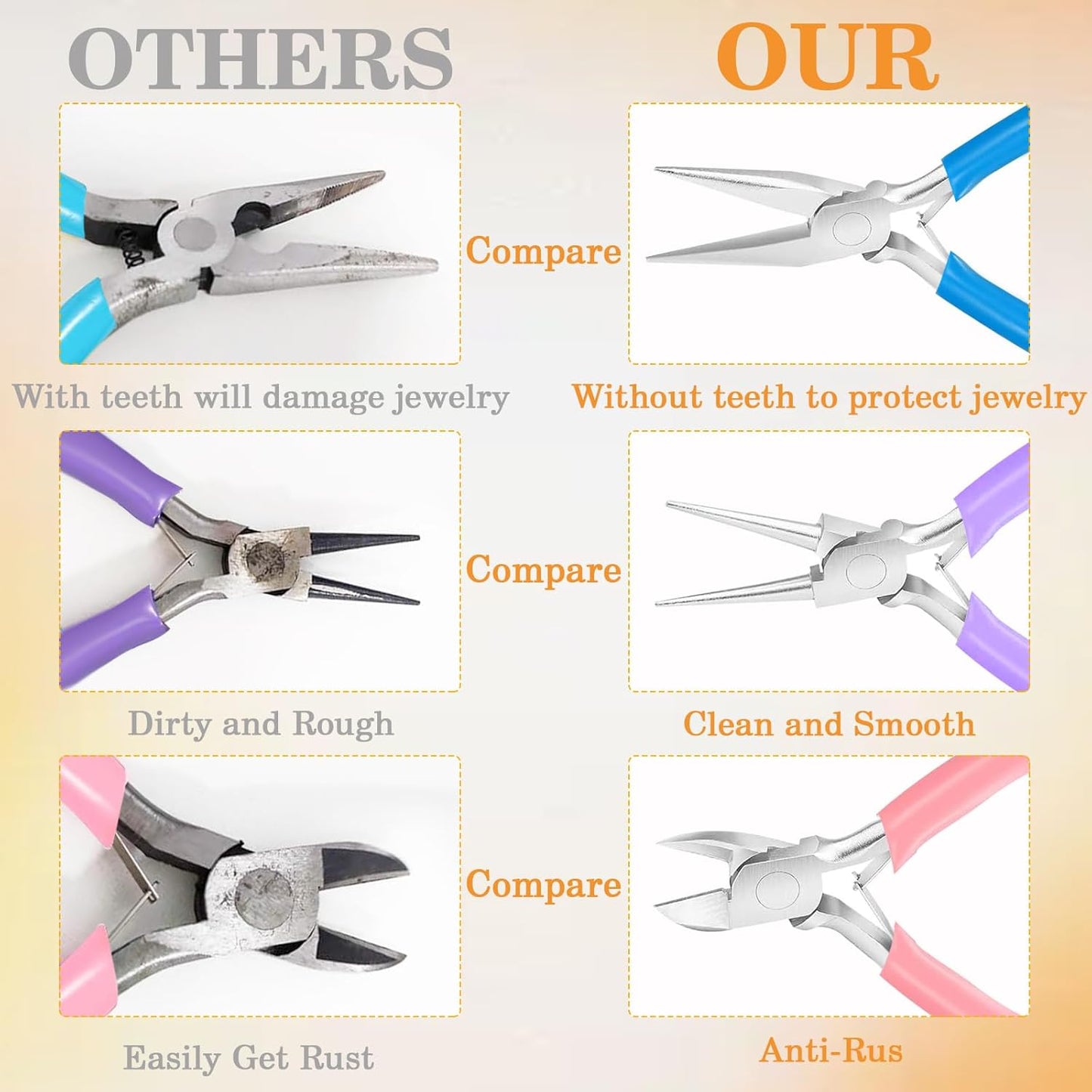 3 Pack Jewelry Pliers Set, Mini Pliers Set with Needle/Round, Carbon Steel Jewelry Tools with Storage Box, Applicable to Jewelry Making Supplies, Handicrafts, Earring Making - Crafty Corner