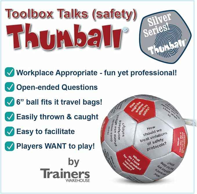 Trainers Warehouse 6" Thumball Collection, 32 Prompts for Conversation, Team Building, Relationship and Training