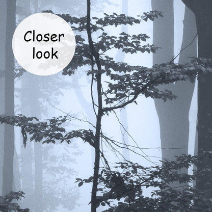 AFZEVEB-Foggy Dark Forest Wallpaper Landscape Tree Wall murals for Bedroom 114"x74"(Not Peel and Stick)