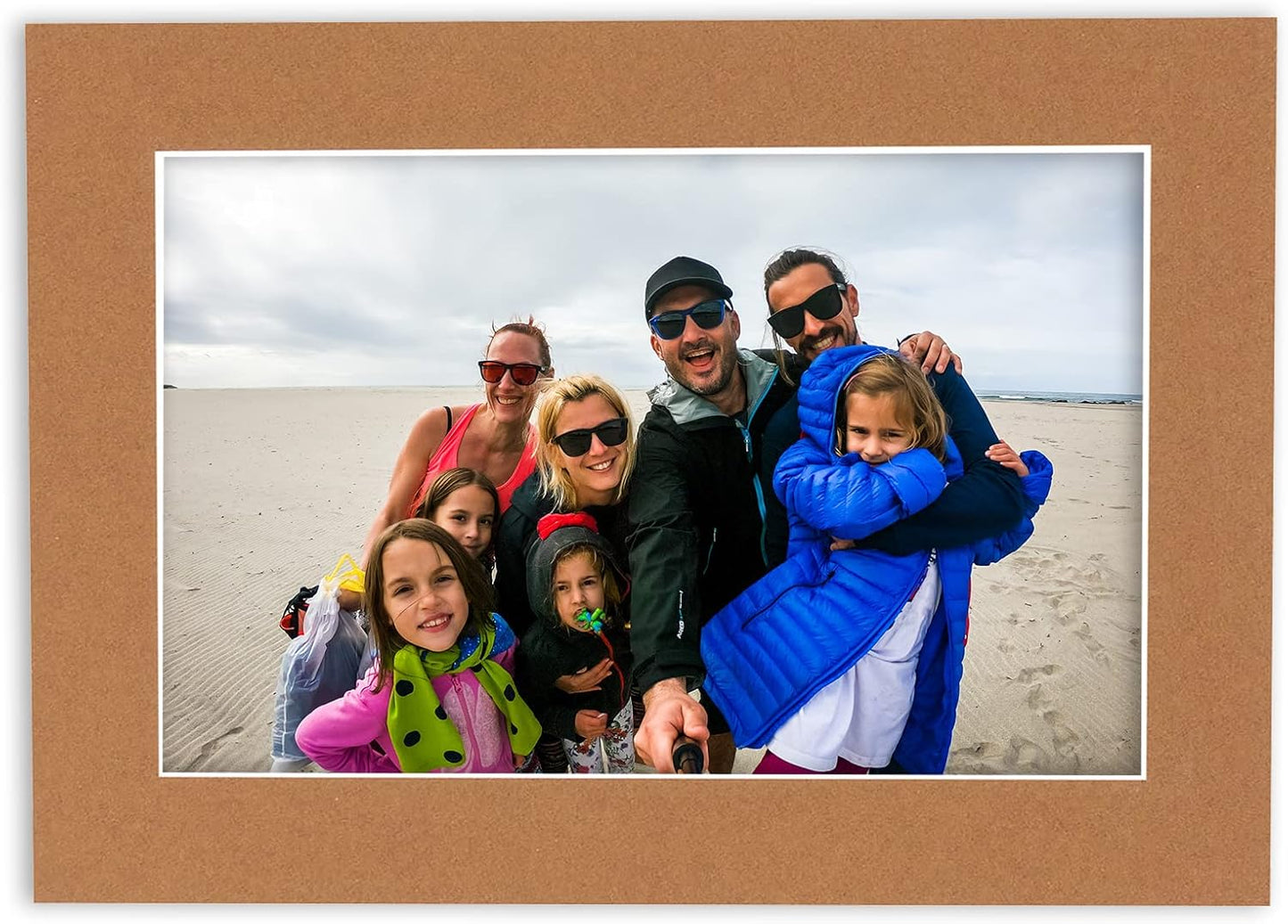 11x14 Mat Bevel Cut for 8.5x11 Photos - Acid Free Aged Oak Brown Precut Matboard With Backing Board and Crystal Clear, Self Seal Mat Bag - For Pictures, Framing - 4-ply Thickness