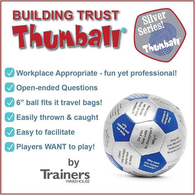 Trainers Warehouse 6" Thumball Collection, 32 Prompts for Conversation, Team Building, Relationship and Training