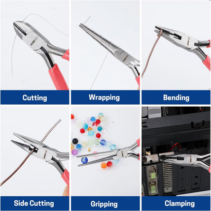 3 PCS Mini Pliers Set, Pink Jewelry Pliers Kit with Needle Nose, Diagonal and Long Nose, Small Plier Tool for Jewelry Making, DIY Crafts, Beading and Electronic Repair