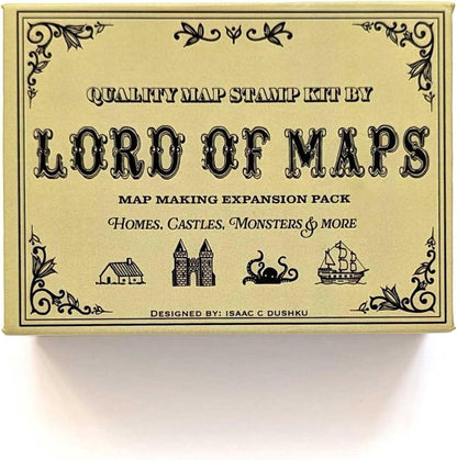 Lord Of Maps Fantasy Map-Making Stamp Kit Expansion - 18-Piece Rubber Stamp Set for TTRPG, World Building, Battle Maps, Journaling, Arts & Crafts - Castles, Villages, Towers