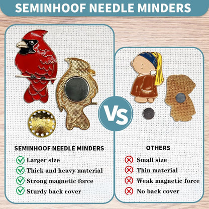 Magnetic Needle Minder Magnet Embroidery Accessories and Supplies Embroidery Needle Holder Cross Stitch Holder Needlework Supplies (Cardinal) (Brid)