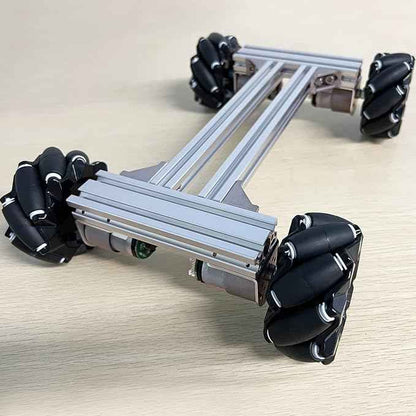 Mecanum Wheel 4wd Metal Robot Car Chassis Control Learning Kit for Arduino Raspberry Pie Microbit with DC Encoder Motor, DIY Steam AGV ROS AI Move Education Platform Robotic Functional Model Silver