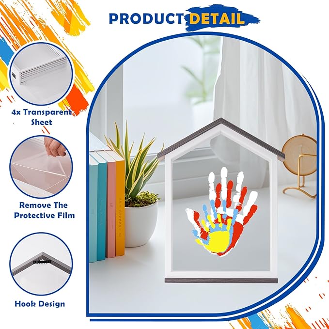 CHERRY CHEERS Exclusive House Shaped Family Handprint Kit; Unique DIY Keepsake, Complete Set, Meaningful Gift for Home Decor, Family Craft & Memory Making
