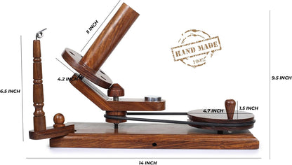 Yarn Winder – Large Handcrafted Wooden Ball Winder for Knitting, Crocheting & Weaving – Heavy-Duty Natural Rosewood Yarn Winder for 8-12 oz Yarn Cakes