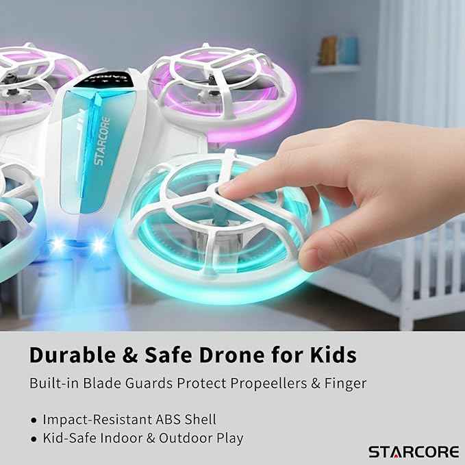 Drone for Kids–World's First Dual Module Lighting Kids Drone, 3pcs Batteries Starship Kids Drone,One-Key Takeoff,360° Flip,Auto-spin,Type-C Charging, Unique kids drones for age 6-8,8-12