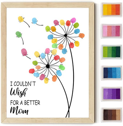 Physkoa Handprint Art Kit for Mom – Mommy Keepsake Craft with Poem & Frame – DIY Handprint Gift from Kids, Baby, Daughter, Son – Mother’s Day, New Mom, Birthday Present(2 Art Styles Included)