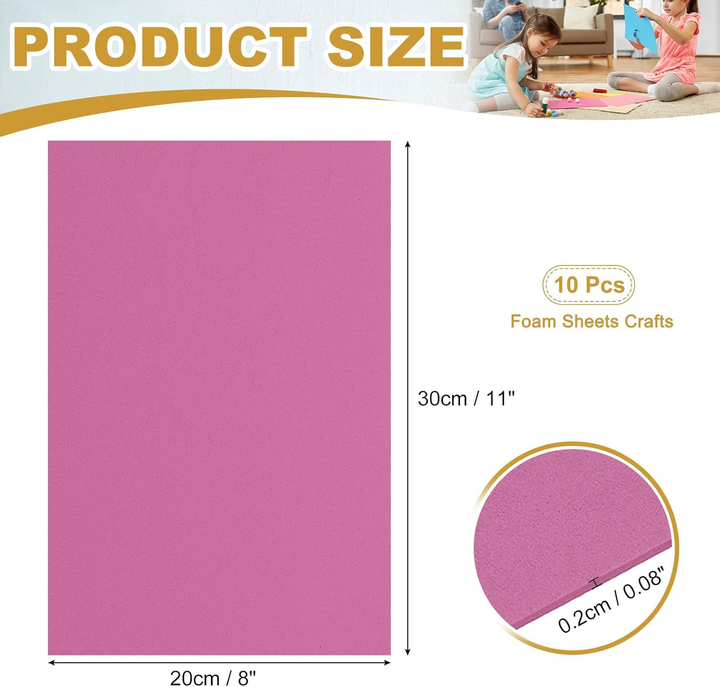 uxcell 10 Pcs Rose Red EVA A4 Foam Sheets Crafts, 12 x 8 Inch Foam Paper for DIY Crafts Project Classroom Scrapbook Art Cards Home Office Decoration (2mm Thick)