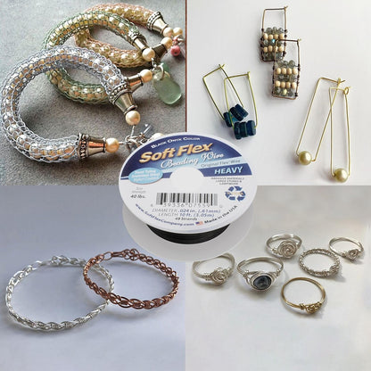 Soft Flex 49 Strand Beading Wire - Heavy 0.24 Diameter - 10 Feet Nylon Design Wire - Crafty Corner