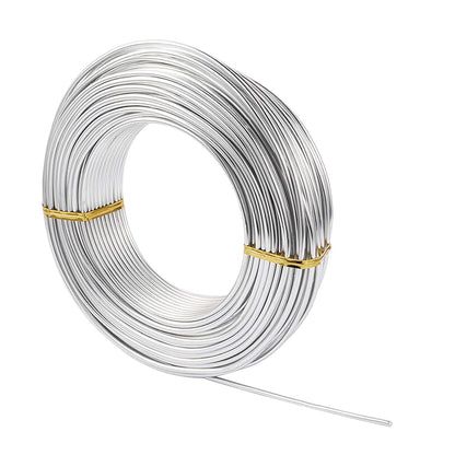 Fashewelry 114 Feet 10 Gauge Aluminum Wire Silver Bendable Metal Craft Wire for Beading Jewelry Craft Making (2.5mm)