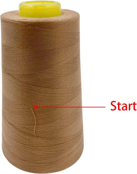Tortoise 4 Cones of 3000 Yards Each Spool Thread for All Purpose, Serger, Overlock, Quilting, Sewing Machine - 100% Polyester, 40S/2 Macchiato