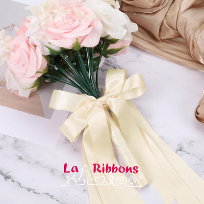 LaRibbons 1 Inch 50 Yard Double Faced Satin Ribbon,Nude Beige Satin Craft Fabric Ribbon for Gift Wrapping Floral Bouquets Wedding Party Decoration - Crafty Corner