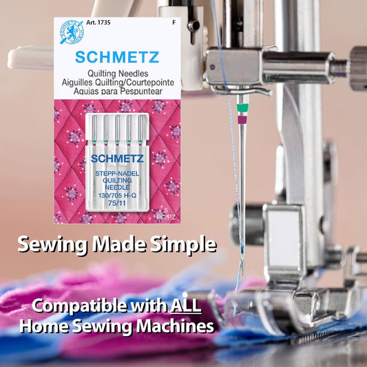 SCHMETZ Quilting Needles - Size 75/11, 5-Needle Cards, Pack of 5