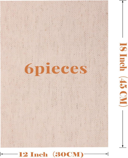 Caydo 6 Pieces Aida Cloth 14 Count Linen Cross Stitch Fabric Embroidery Fabric for Embroidery, Needlework, DIY Handicrafts, 12 by 18-Inch