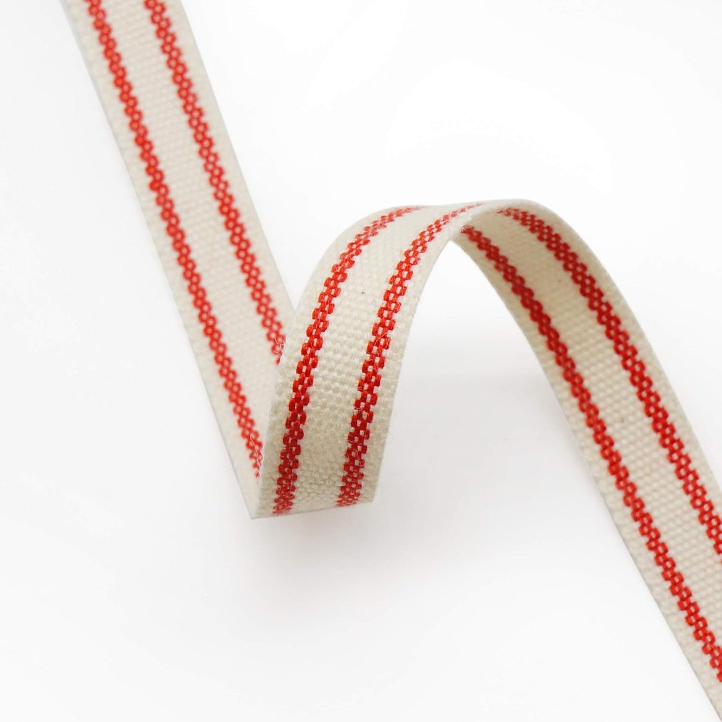 CT CRAFT LLC Ivory Cotton Red Stripes Ribbon 3/8" x 10 Yards for Home Décor Gift Present Wrapping DIY Crafts Birthday Wedding Bouquet Christmas - Crafty Corner