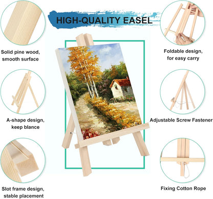 Kinlink 11.8 Inch Tall Wood Easels for Display Set of 12, Display Easel Tabletop, Painting Easel Stand for Artist Students