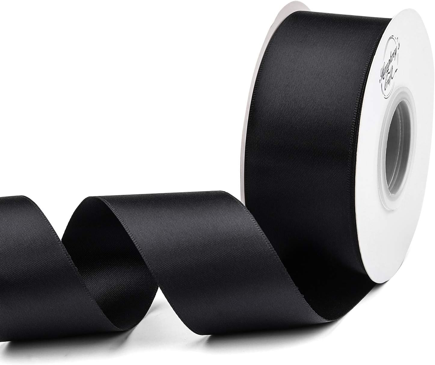 Humphrey's Craft 1-1/2 Inch Black Double Faced Satin Ribbon - 25 Yards Variety of Color for Crafts Gift Wrapping DIY Bows Bouquet Decoration Sewing Christmas Tree Wedding and Invitation Card. - Crafty Corner