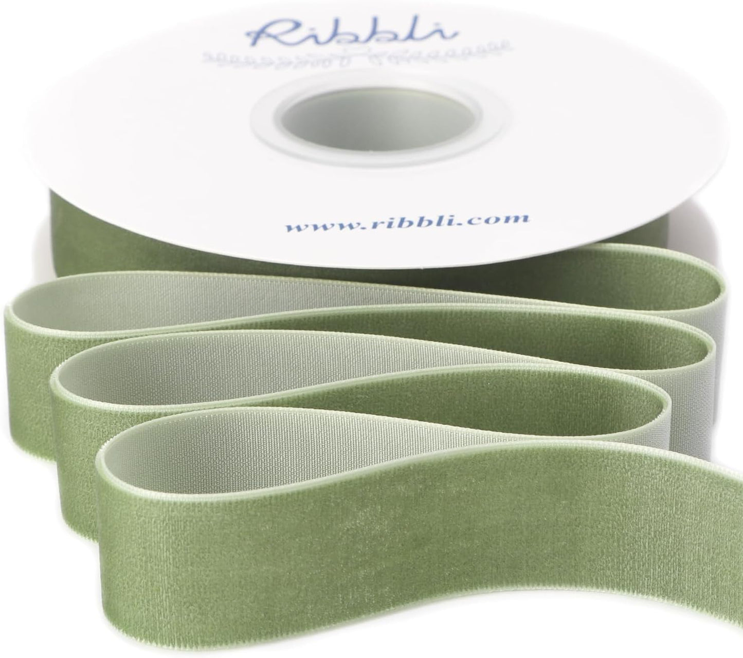 Ribbli Sage Green Velvet Ribbon 1 Inches Continuous10 Yard Spool Spring Moss Christmas Ribbon for Gift Wrapping Crafts Home Decor - Crafty Corner