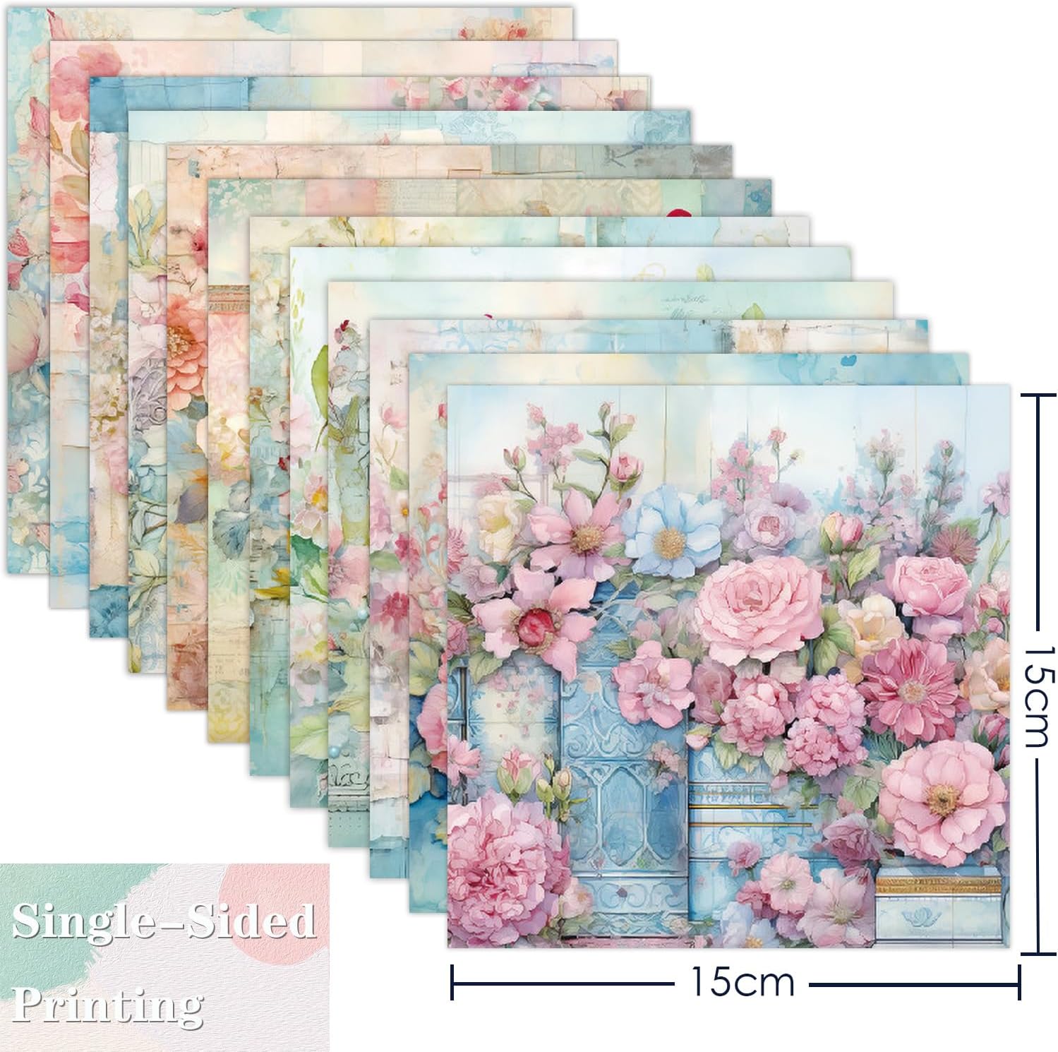 YASMEN 24 Sheets Scrapbook Paper Pads, 6X6 Single-Sided Cardstock Paper, Decorative Craft Paper, Flowers Pattern Paper Pack, DIY Decopodge Papers, Journal Scrapbooking Supplies, Card Making Supplies - Crafty Corner