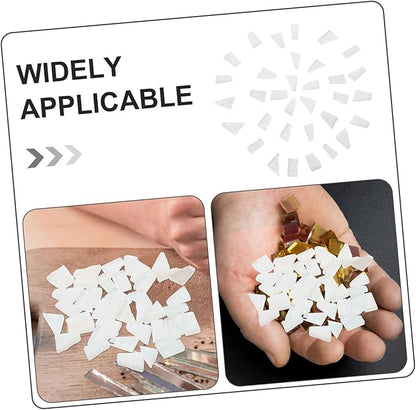 White Glass Mosaic Tiles for Crafts and Home Decor Irregular Small Glass Pieces for DIY Projects Sparkling Tiles for Artworks Stepping Stones and Backsplashes Bag