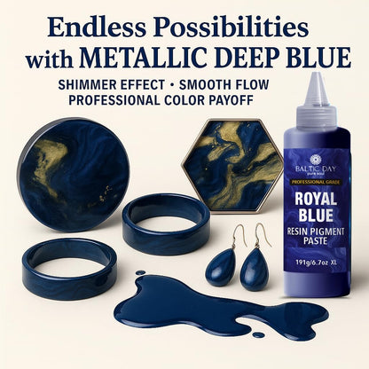 Royal Blue Epoxy Resin Pigment Paste XL (191g/6.7oz) – Opaque Epoxy Dye & High Concentration Coloring Paste, Mica Powder Alternative for Resin Art, Jewelry, Tumblers, River Tables & Crafts