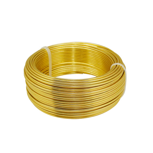 12 Gauge Aluminum Craft Wire, 2mm×30Yards Bendable Metal Craft Wire for Bonsai Plant Stand, Doll Skeletons, Wire Sculpture, Jewelry Making and Home Decorations (Golden)