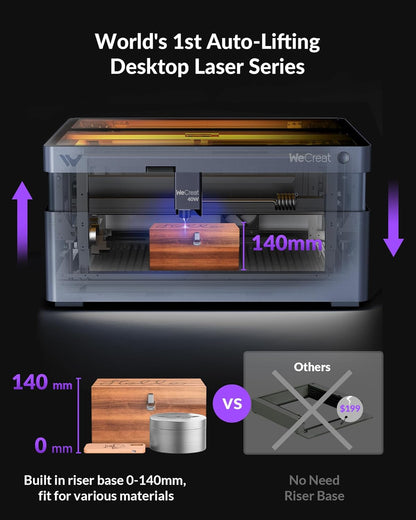 WECREAT Vision 40W Enclosed Laser Cutter and Engraver Machine with HD Smart Camera, Air Assist, Laser Bed, 600mm/s Batch Process Speed, Diode Desktop Laser Cutter for Wood, Acrylic, Metal, Leather