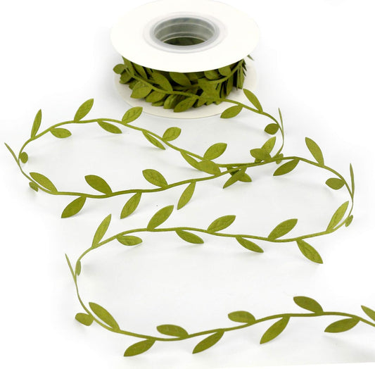 MEEDEE Leaf Trim - 1" x 20 Yards - Sage Green Ribbon for Leaf Wrapping Paper Sewing Craft Accessories Greenery Baby Shower Birthday Party Hemp Yarn Flowers Embellishments - Crafty Corner
