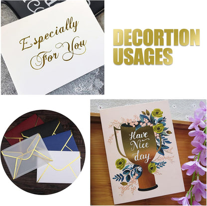 Briartw 20x29cm Hot Foil Paper 50 Sheets Pack Toner Reactive Foil Hot Stamping Foil Paper by Laser Printer and Laminator for Scrapbooking Craft Cardmaking DIY Album (Pale Gold, 100 Sheets)