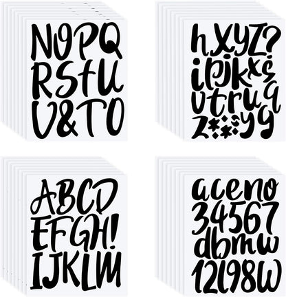 Outus 576 Pieces 8 Sheets Letters Stickers Self Adhesive Vinyl Letter Alphabet Number Stickers Mailbox Numbers Sticker, Decals for Classroom Decor, Sign, Door(Black,4 Inch)