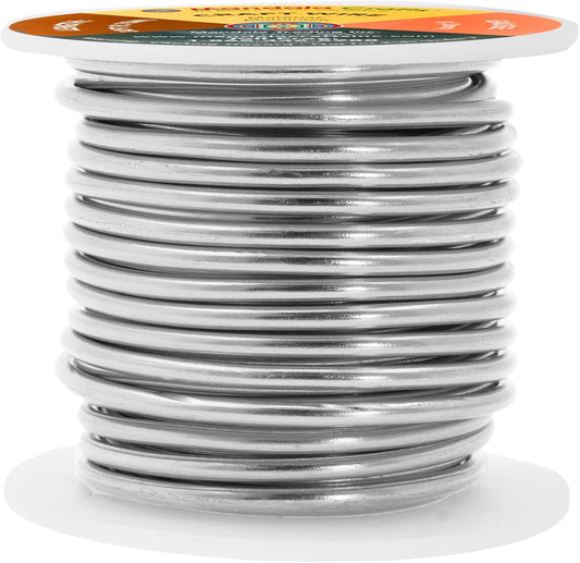 Mandala Crafts 8 Gauge Anodized Aluminum Craft Wire for Jewelry Making - 32 FT Colored Flexible Gray Wire - Bendable for Bonsai Armature Crafting Sculpting - Crafty Corner