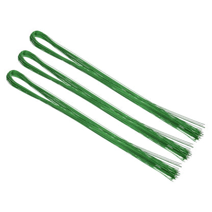 PATIKIL 32 Inch 22 Gauge Floral Stem Wire, 5 Pack/200 Pieces Bouquet Stem Paper Wrapped for DIY Crafts Flower Arrangements, Green