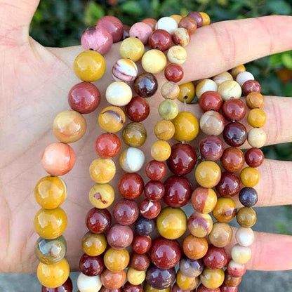 45pcs Adabele Natural Mookaite Jasper Healing Gemstone 8mm (0.31 inch) Round Loose Beads Gem Stone Spacer for Craft Jewelry Making GF22-8
