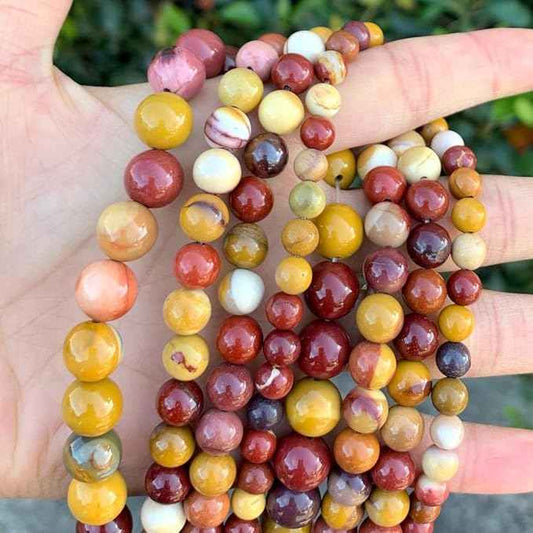 70pcs Adabele Natural Mookaite Jasper Healing Gemstone 10mm (0.39 inch) Round Loose Beads Gem Stone Spacer for Craft Jewelry Making GF22-10