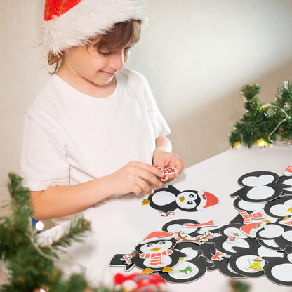 Fennoral 12 Pack Penguin Crafts for Kids Make You Own Penguin Foam Christmas Ornaments DIY Arts and Crafts for Kids Girls Boys Chirstmas Party Supplies Winter Xmas Tree Decoration