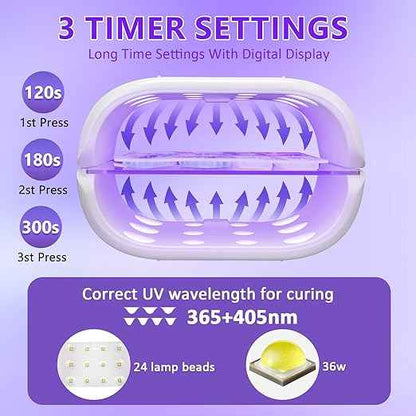 KISREL 500g UV Resin with Large Double-Sided Light, 24 Lamp Beads UV Resin Kit, Hard Type Crystal Clear Resin for Craft Jewelry Making