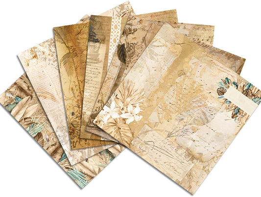 YASMEN Scrapbook Paper Pad 12x12, Vintage Patterned Cardstock, Single-Sided Decopodge, Retro Decorative Craft Paper, Scrapbooking Junk Journal Gift Card Making Supplies - 24 Sheets - Crafty Corner
