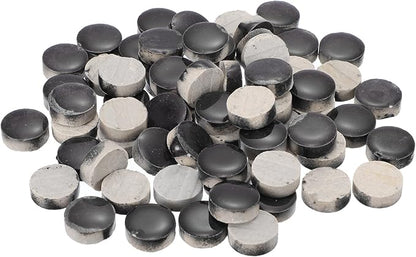 MECCANIXITY 200g Ceramic Mosaic Tiles for Crafts Bulk, Round Black Ceramic Tiles for Mosaic Kits Garden Stepping Stone Cup Mat