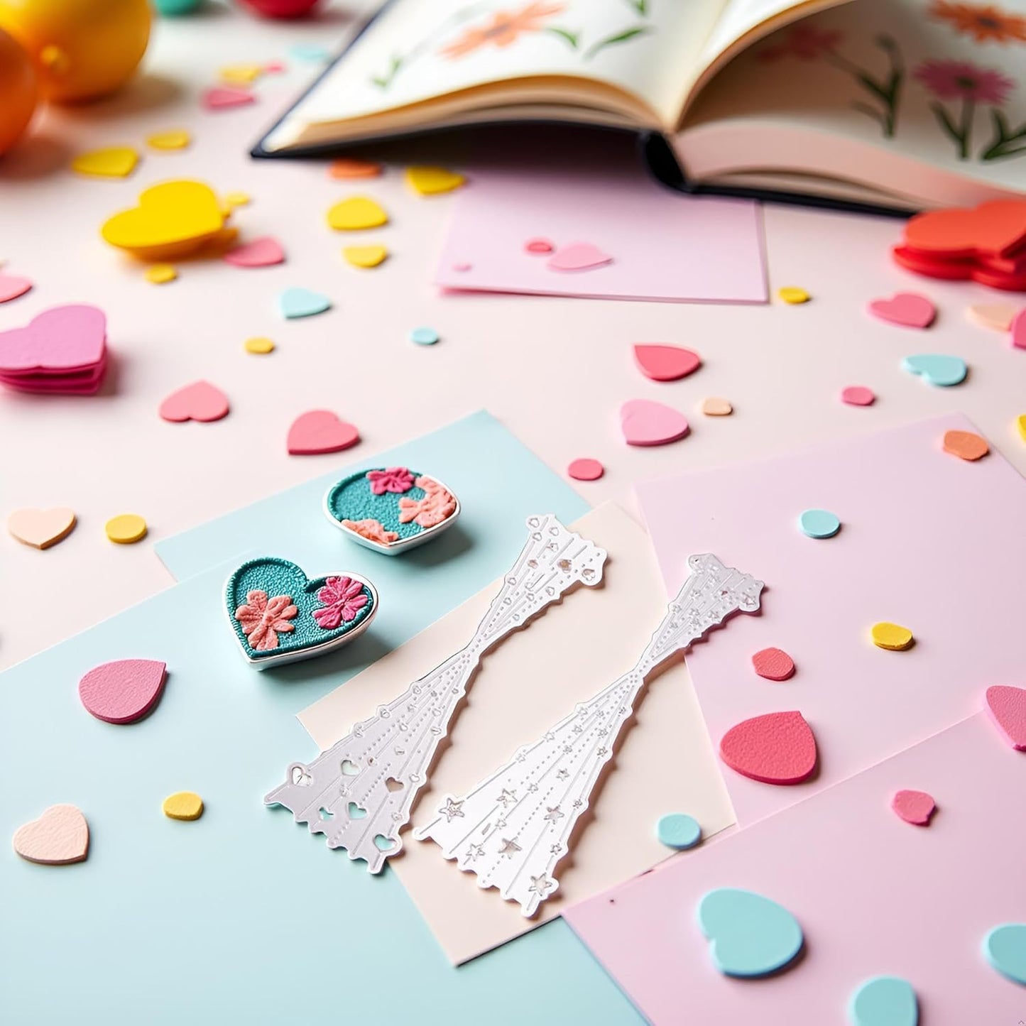 Heart Bubble Spotty Line Cutting Dies for Card Making DIY Scrapbooking Photo Album Decorative Embossing Paper TemplatedCraft Template for Paper Card Making Album Arts Supplies