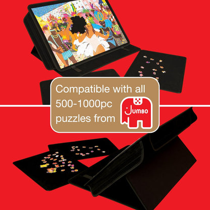 Jumbo Portapuzzle Comfort - Non-Slip Felt, Portable Jigsaw Puzzle Board with Adjustable Angle for 500 to 1000 Pieces - Lightweight, Easy to Store Puzzle Mat, Sorter & Organiser