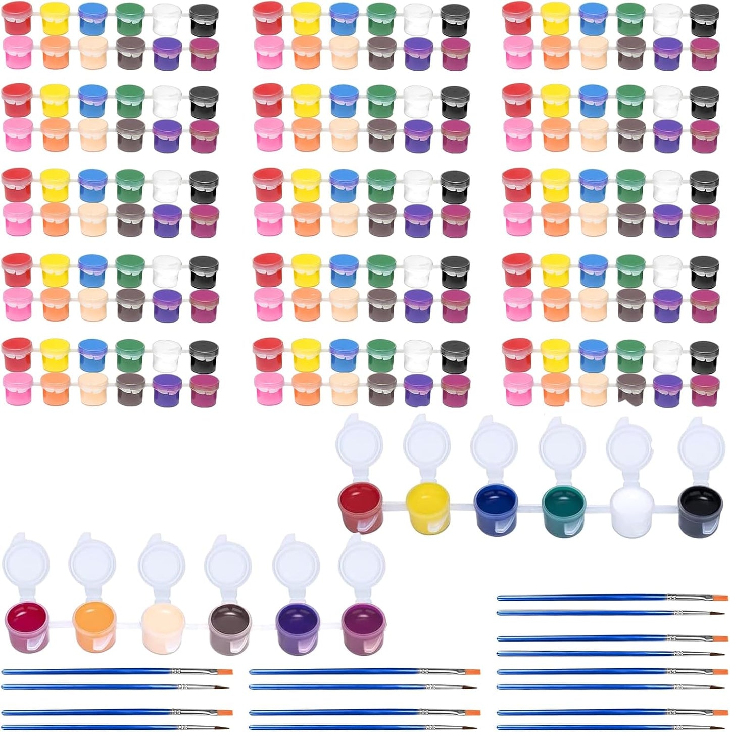 DUA MAIGA 210 Pcs Mini Acrylic Paint Set,12 Colors Acrylic Paint Strips with 30 Pcs Paint Brushes for Kids & Adults, Kids Paint Set for Home Birthday Classroom Party Favors - Crafty Corner