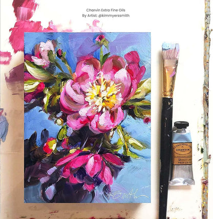 Charvin Extra Fine Oil Paint, Bluish Parma 60 mL - Triple-Milled, Rich Texture, Poppy Oil-Based, Light-Fast, Handmade, Archival Quality