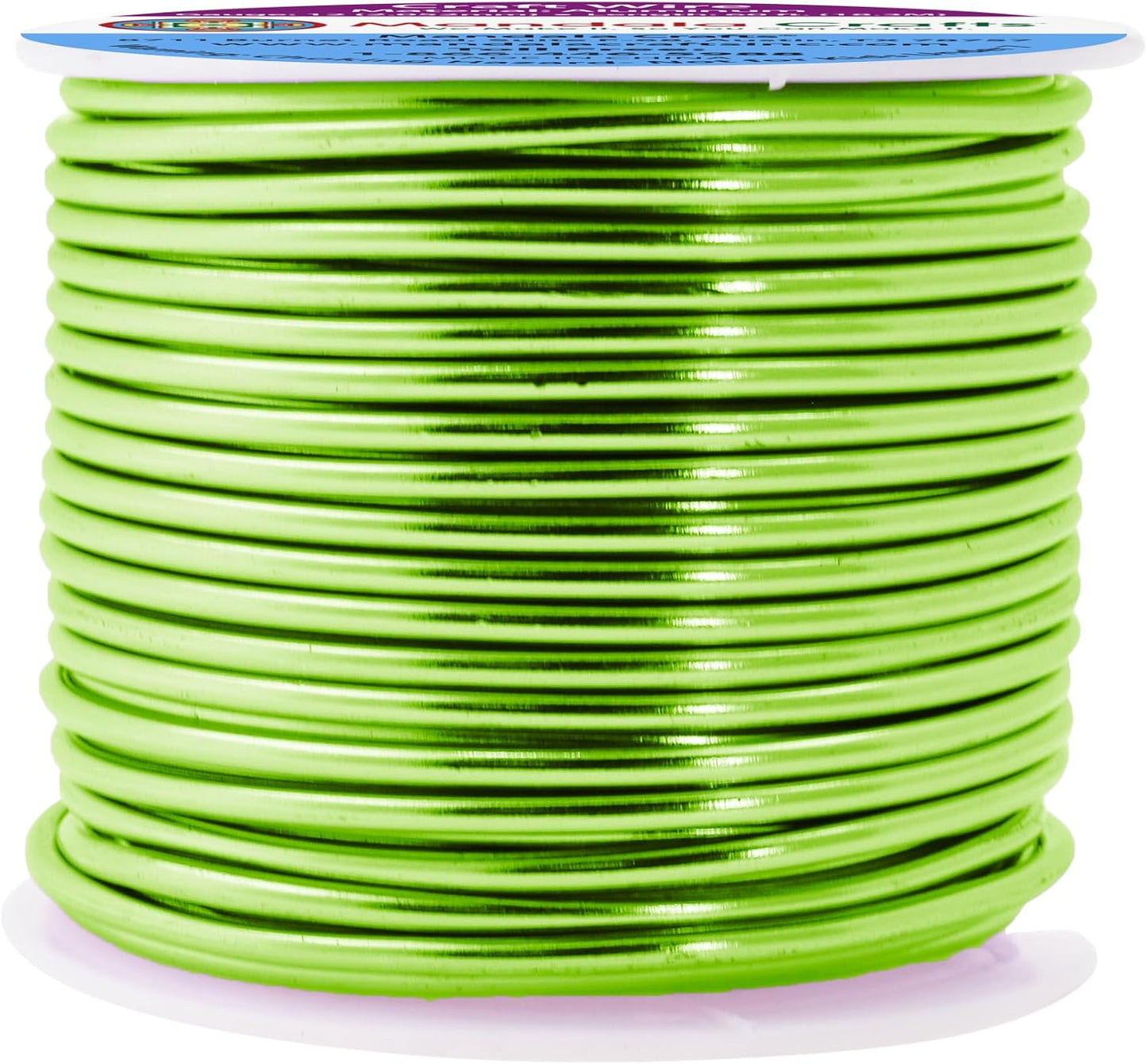 Mandala Crafts 12 Gauge Anodized Aluminum Craft Wire for Jewelry Making - 60 FT Colored Flexible Lime Green Wire - Bendable for Bonsai Armature Crafting Sculpting - Crafty Corner