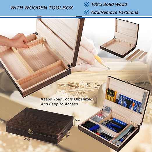 3D Printing Tool Kits for 3D Printer with Wood Toolbox 124Pcs 3D Printing Accessory Includes Deburring Tool,Sanding Pens, Tube Cutter for 3D Print Model Removing, Cleaning, Finishing