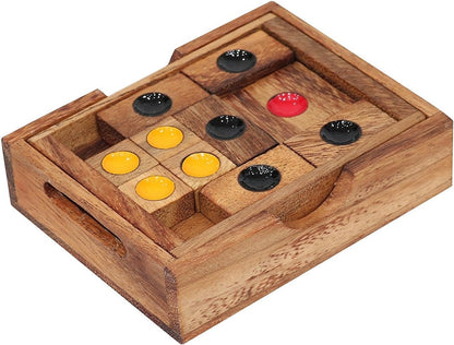 Setting Sun: STEM Sliding Block Puzzle AKA Huarong Dao or Klotski from SiamMandalay with SM Gift Box(Pictured) Improve Critical Logical Thinking with an Eco Friendly Handmade Educational Game