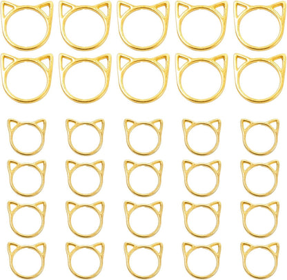 Hilsayum 30PCS Cat Stitch Marker Knitting Stitch Markers Metal Crochet Markers Ring Crocheting Accessories for Weaving, Handmade Crafts