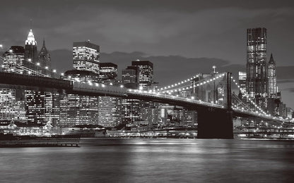 Brooklyn Bridge and New York City Wall Murals Large Photo Wallpaper Murals for Wall Living Room Bedroom Dining Room(Not Self-Adhesive) 151inchx105inch (385x268cm)